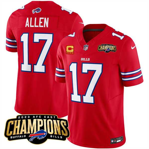 Men & Women & Youth Buffalo Bills #17 Josh Allen Red 2023 F.U.S.E. AFC East Champions With 4-star C Ptach Stitched Jersey,We sell and wholesale Men & Women & Youth Buffalo Bills #17 Josh Allen Red 2023 F.U.S.E. AFC East Champions With 4-star C Ptach Stitched Jersey on line form chian!